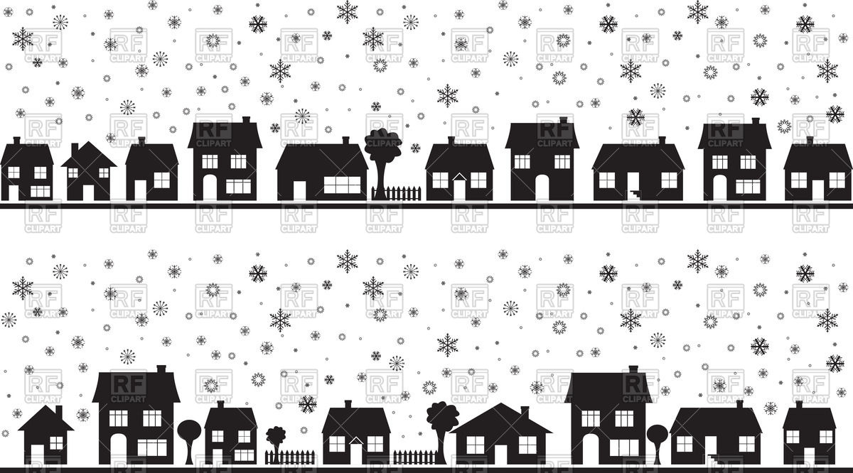 1200x666 Row Of Houses Under Snowfall