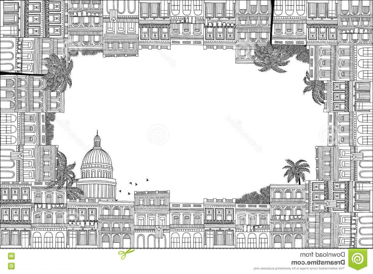 1560x1148 Carribean Village Silhouette Vector Geekchicpro