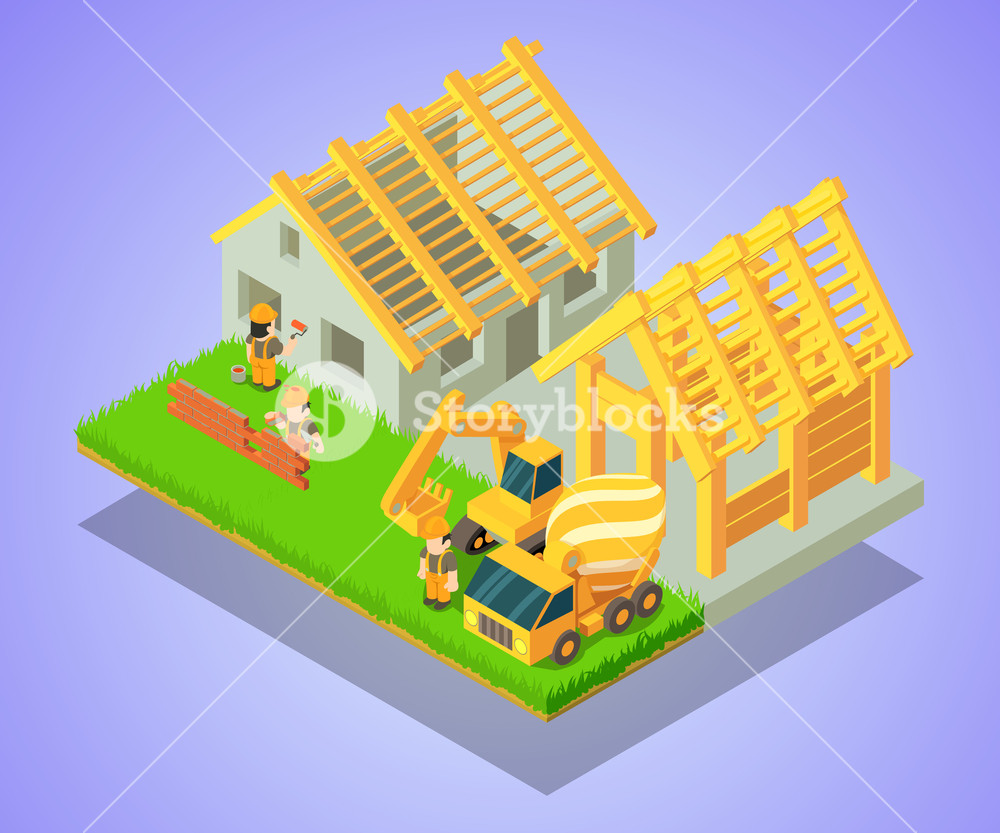 1000x833 Village Concept Banner Isometric Banner Of Village Vector Concept