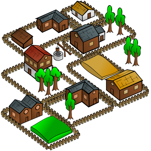 500x500 Village Vector Map Symbol