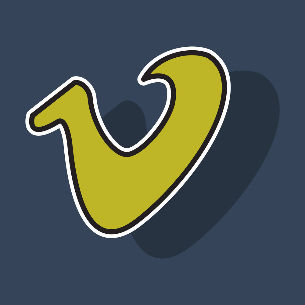 1000x1000 Sticker Vimeo Icon On Background Vector Free