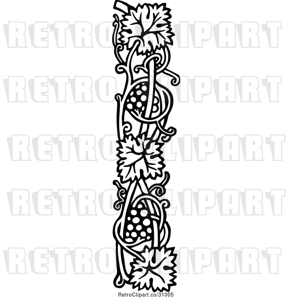 1024x1044 Vector Clip Art Of Retro Grape Vine Border