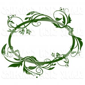 300x300 Vector Illustration Of A Green Vine Frame