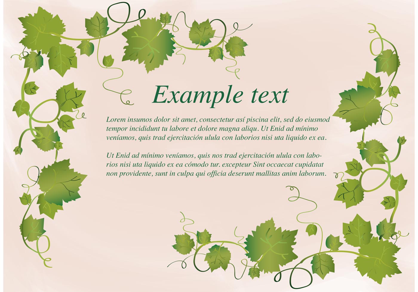 1400x980 Vine Frame Free Vector Art