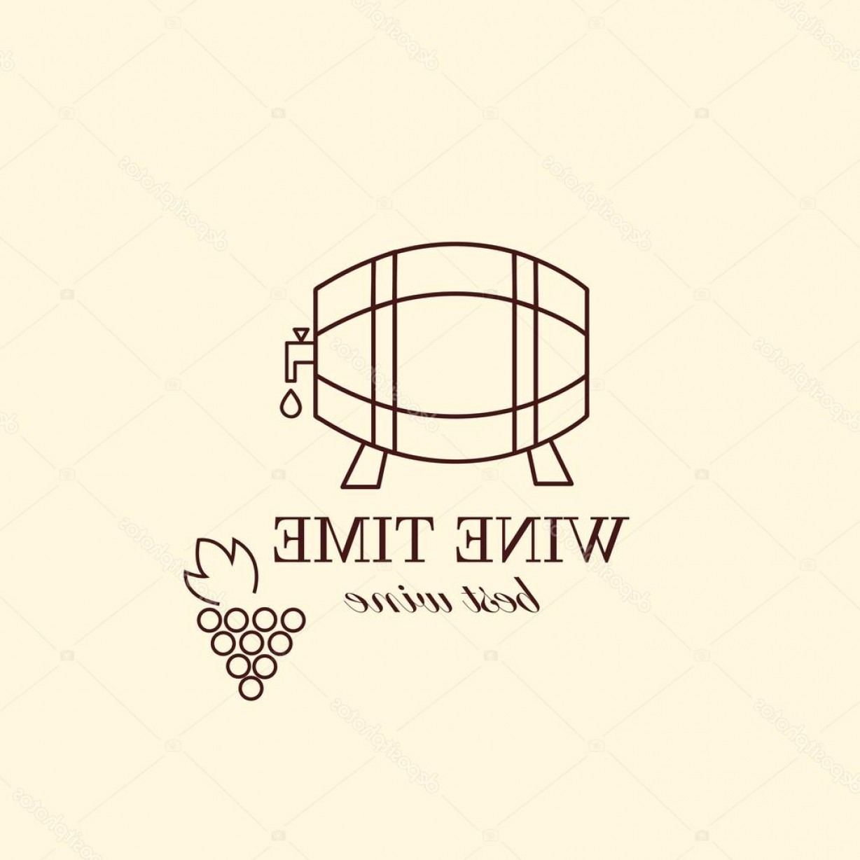 1228x1228 Stock Illustration Vector Grape Vine And Wine Soidergi