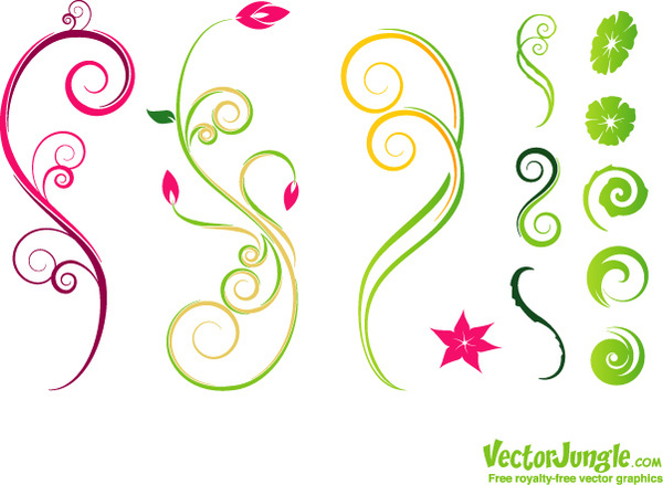 600x439 Vine Flower Logo Vector