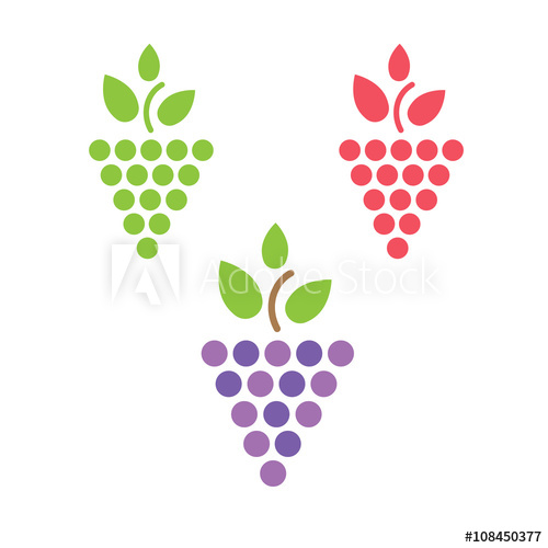 500x500 Grapes Vector Isolated Grapes Icon Grapes Logo Grapes Wine