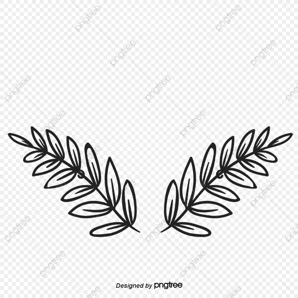 1200x1200 Hand Painted Leaves Flower Vine, Flower Vector, Vine Vector