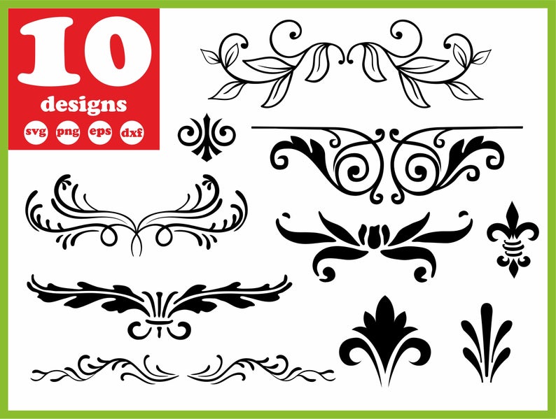794x599 Ornaments Decorative Vine Vector Floral Decal Divider Etsy
