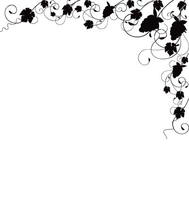 380x400 Grapevine Silhouette Border Vector Art