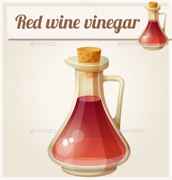 590x620 Red Wine Vinegar Detailed Vector Icon Series Of Food And Drink