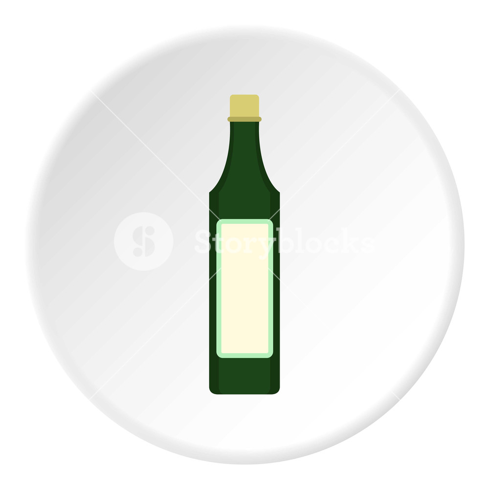 1000x1000 Vinegar Bottle Icon In Flat Circle Isolated On White Vector