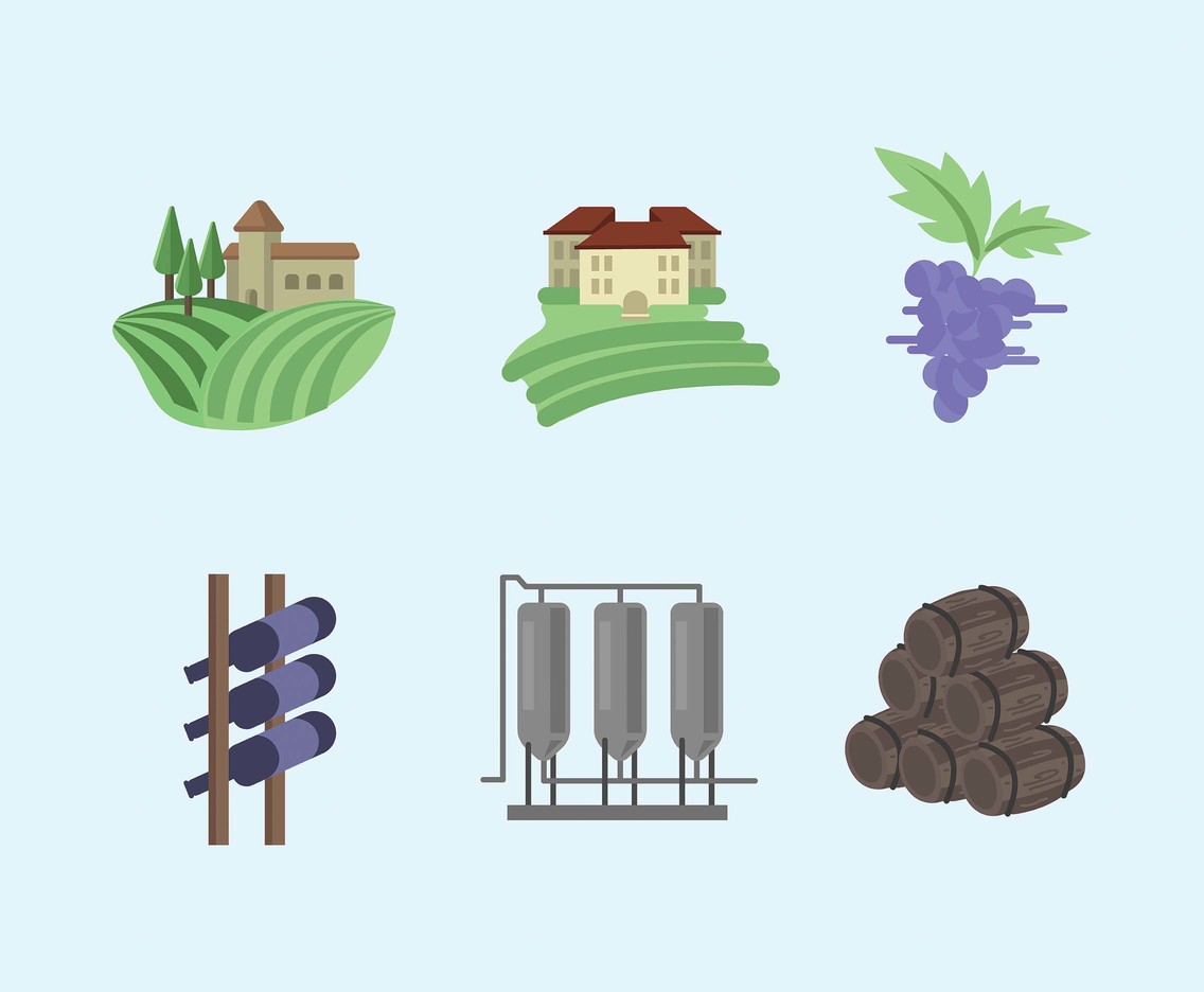 1136x936 Vineyard Vector In Flat Design Vector Art Graphics