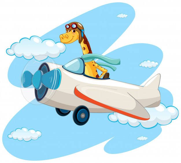 Giraffe Riding Vintage Airplane Vector Premium Download 626x564 Giraffe Riding Vintage Airplane Vector Premium Download