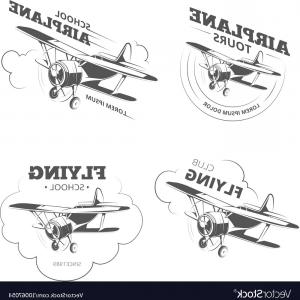 300x300 Photostock Vector Vintage Airplane Symbols Biplane Vector Graphic