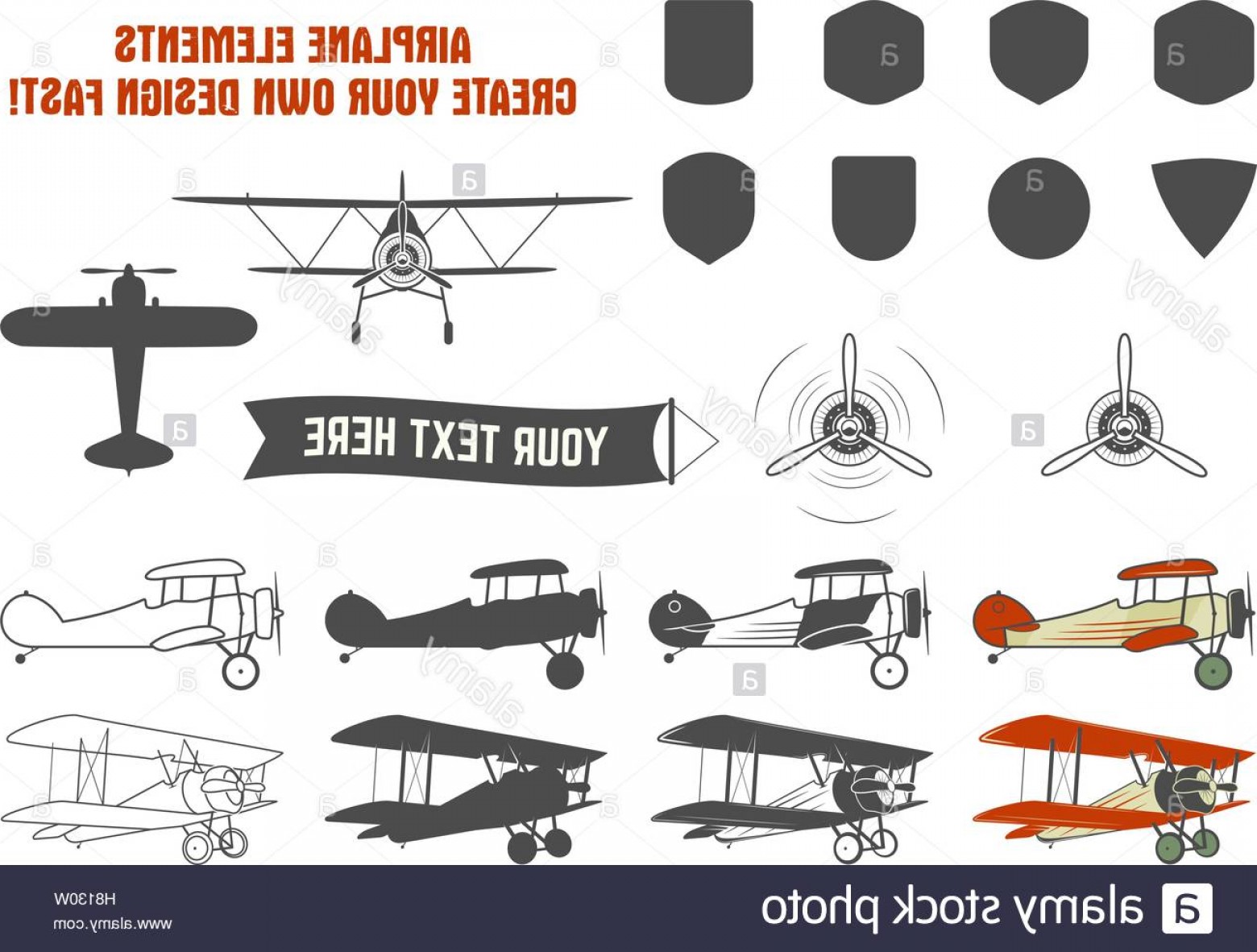 1560x1182 Stock Photo Vintage Airplane Symbols Biplane Vector Graphic Labels