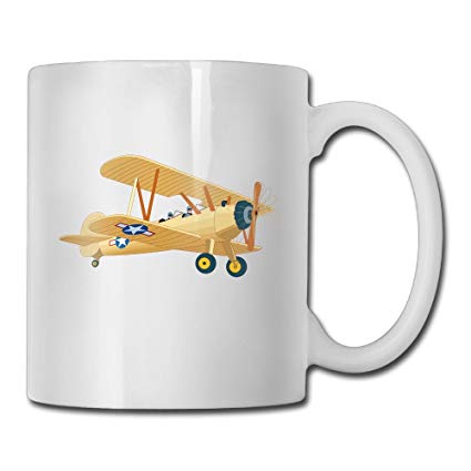 Vintage Airplane Vector Drawing Ceramic Coffee Mug 425x425 Vintage Airplane Vector Drawing Ceramic Coffee Mug