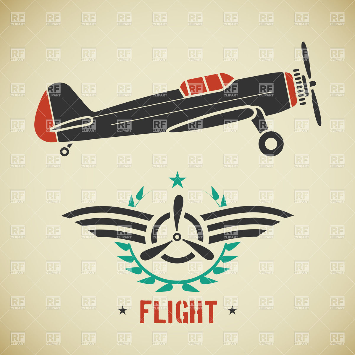Aviation Emblem With Wings And Propeller 1200x1200 Aviation Emblem With Wings And Propeller