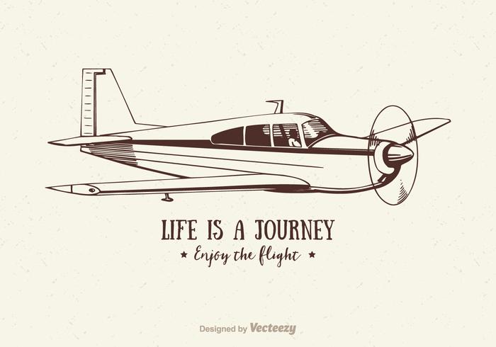 Free Vector Vintage Airplane Illustration 700x490 Free Vector Vintage Airplane Illustration