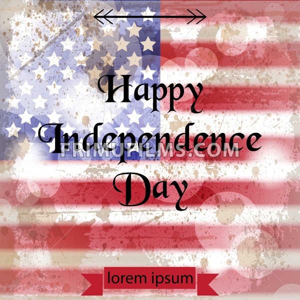 600x600 Vintage American Flag Happy Independence Day Vector Of July