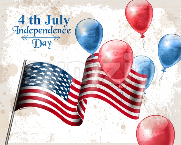 620x496 Vintage American Flag Happy Independence Day Vector Vector