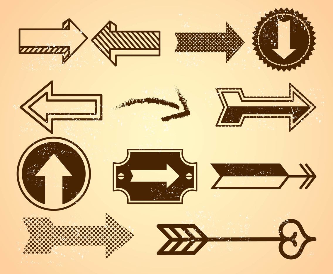 Free Vintage Arrows In Grunge Style Vectors Vector Art Graphics 1136x936 Free Vintage Arrows In Grunge Style Vectors Vector Art Graphics