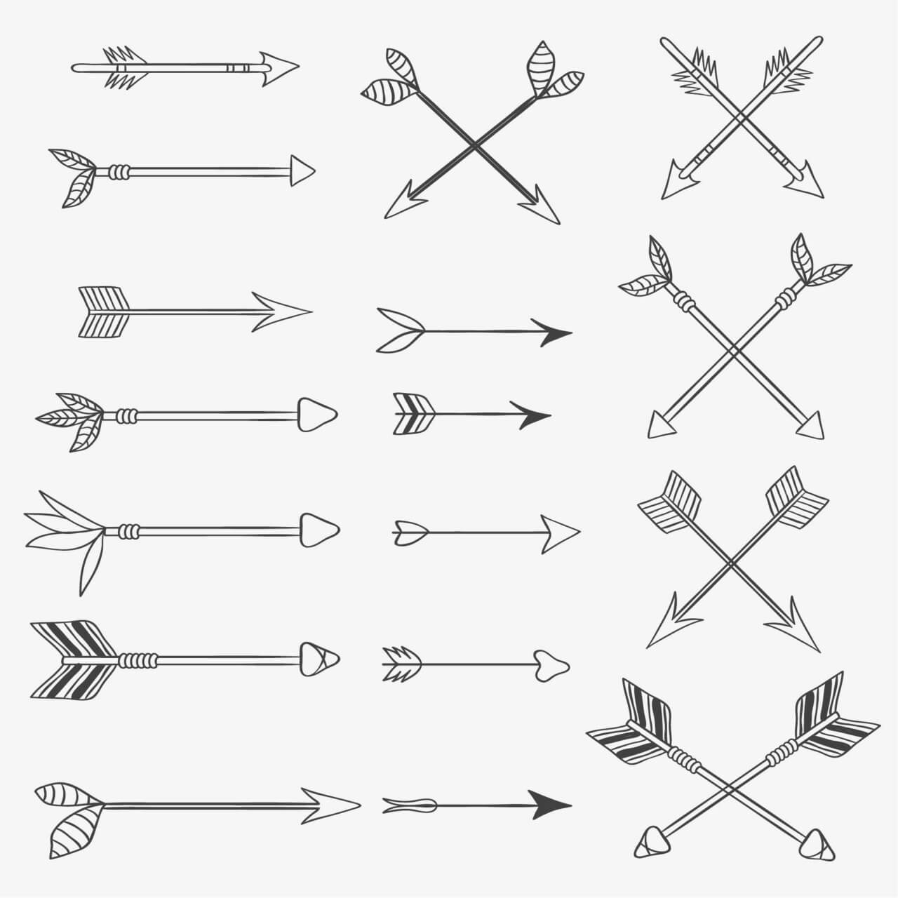 Free Vector Vintage Vector Set Of Handdrawn Arrows 1280x1280 Free Vector Vintage Vector Set Of Handdrawn Arrows