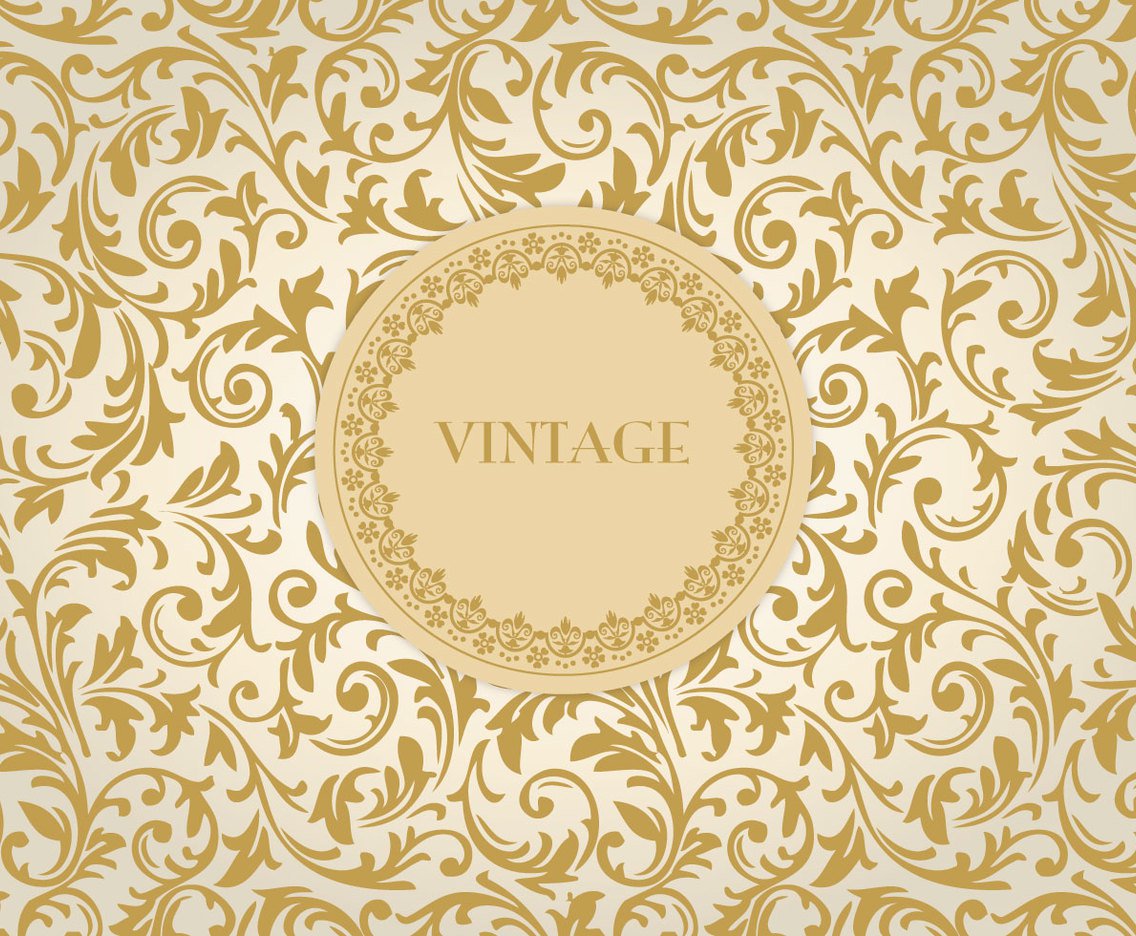 1136x936 Gold Vintage Floral Background Vector Art Graphics