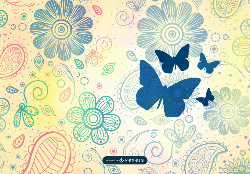 819x570 Vintage Flower Pattern Background Vector Art