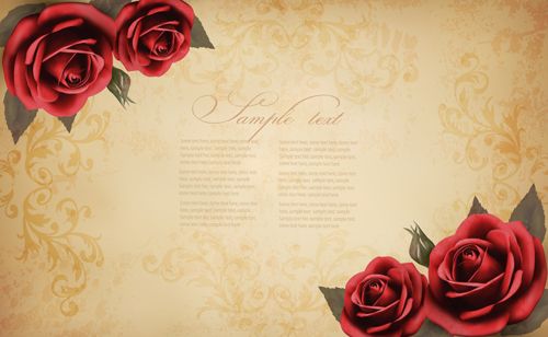 500x308 Roses And Vintage Background Vector