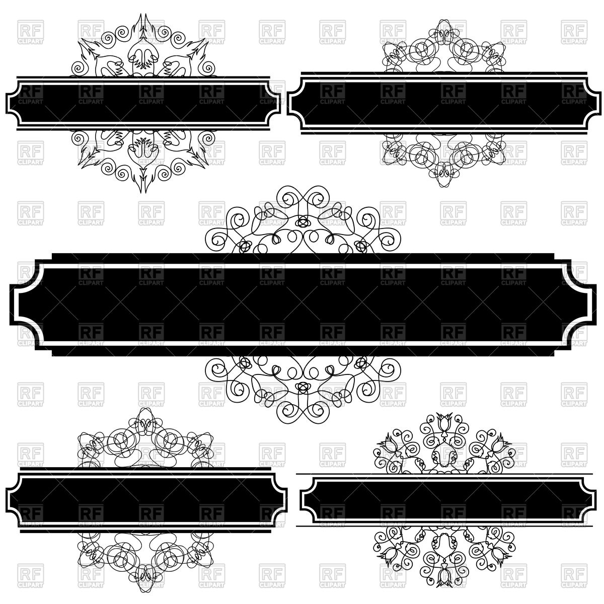 Set Of Flourishes Vintage Banners Vector Image Of Backgrounds 1200x1200 Set Of Flourishes Vintage Banners Vector Image Of Backgrounds