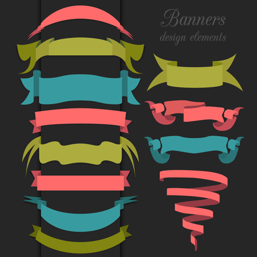 500x500 Vector Set Of Ribbon Vintage Banners Free Download