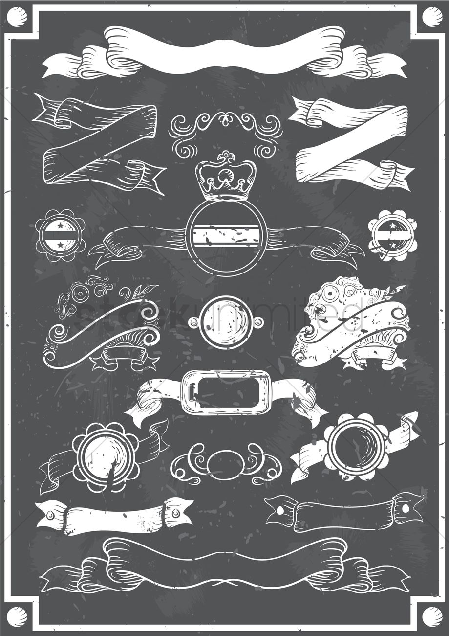 919x1300 Vintage Banner Design Collection Vector Image