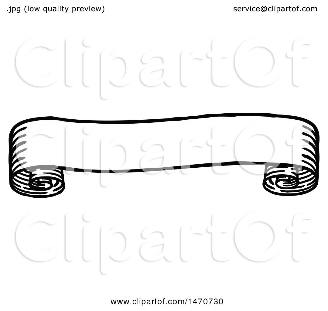 1080x1024 Clipart Of A Black And White Vintage Banner Design Element