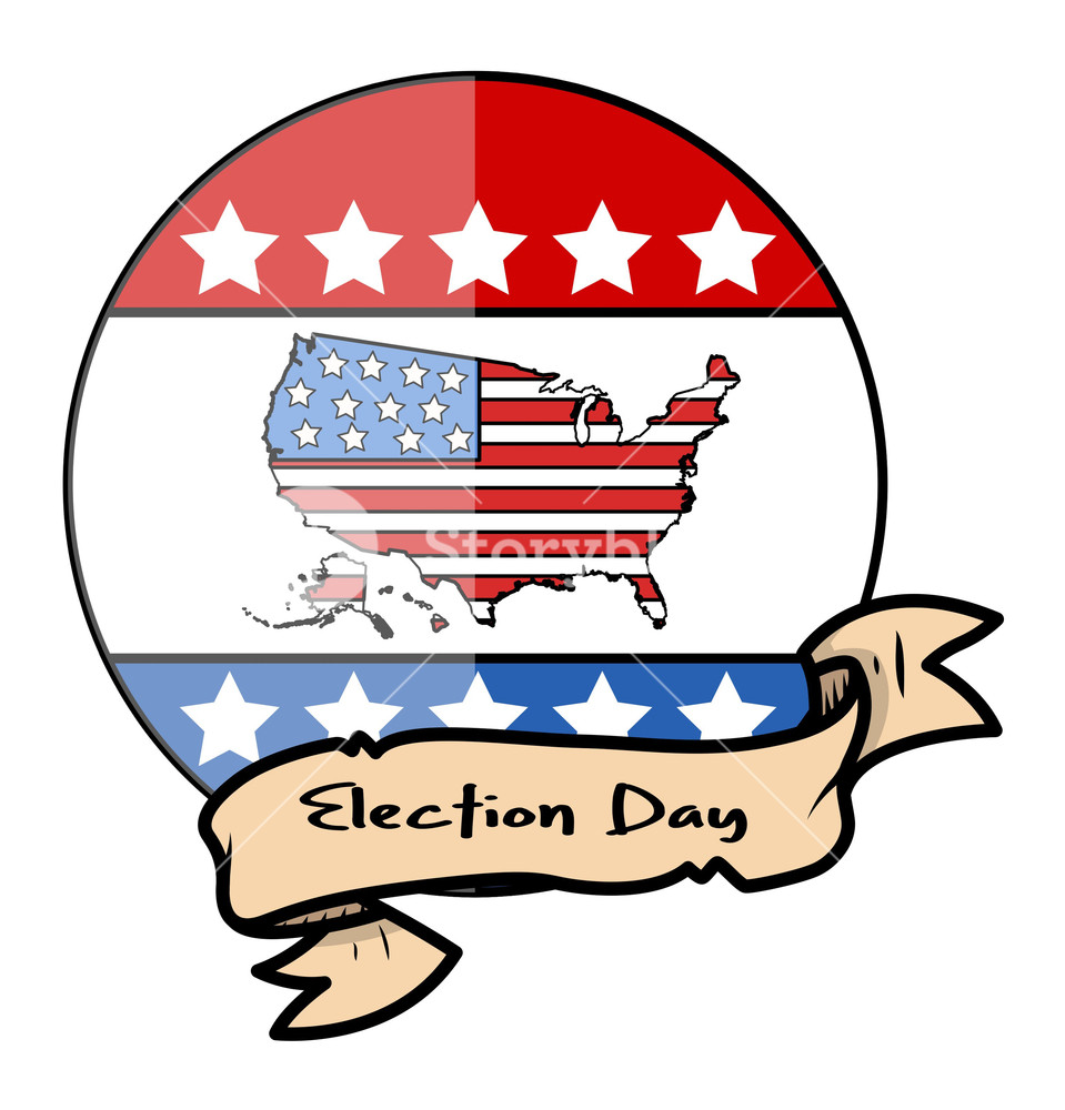959x1000 Election Day Glossy Design Vector With Vintage Banner Royalty Free