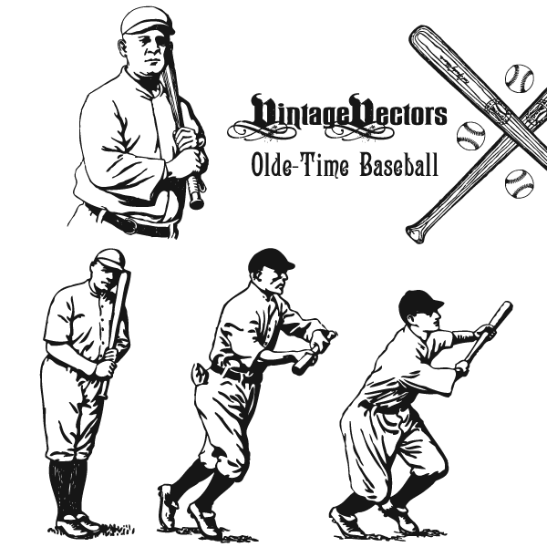 600x600 Vector Art Olde Time Baseball Vectors