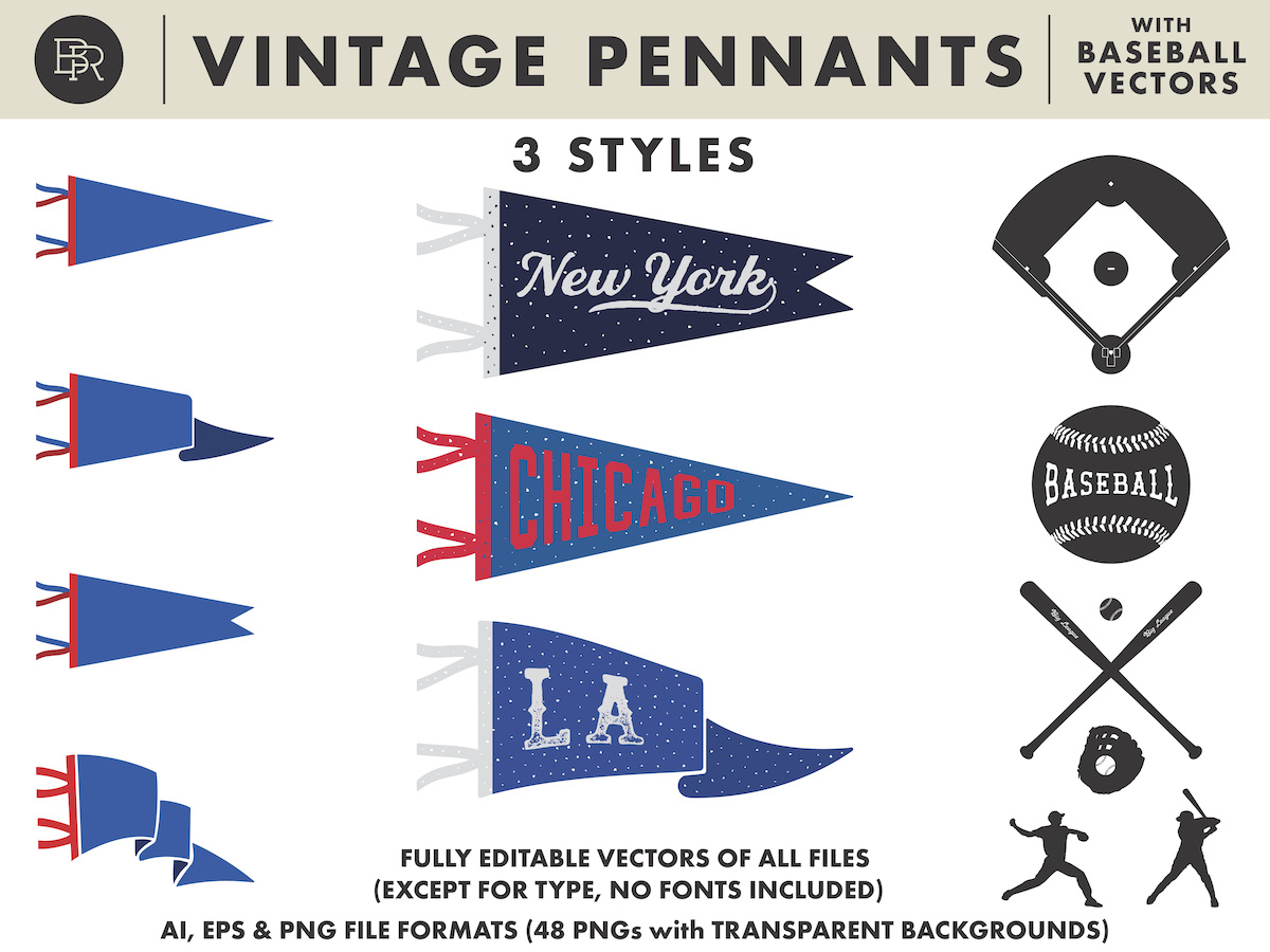 1200x900 Vintage Sports Pennants Brd