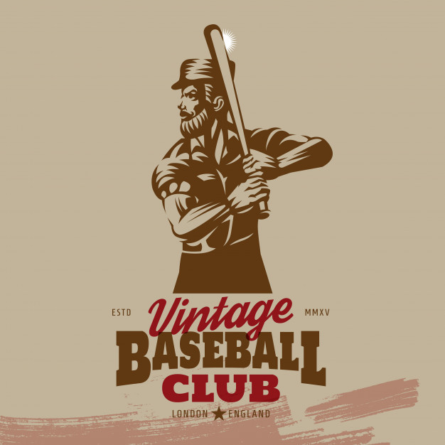 626x626 Vintage Baseball Batter Logo Vector Premium Download