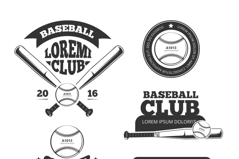800x533 Vintage Baseball Sports, Old Vector Logos And Labels Set With Bats