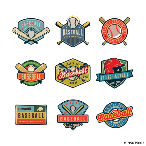 500x500 Set Of Vintage Baseball Logos Vector Illustration Stock Image