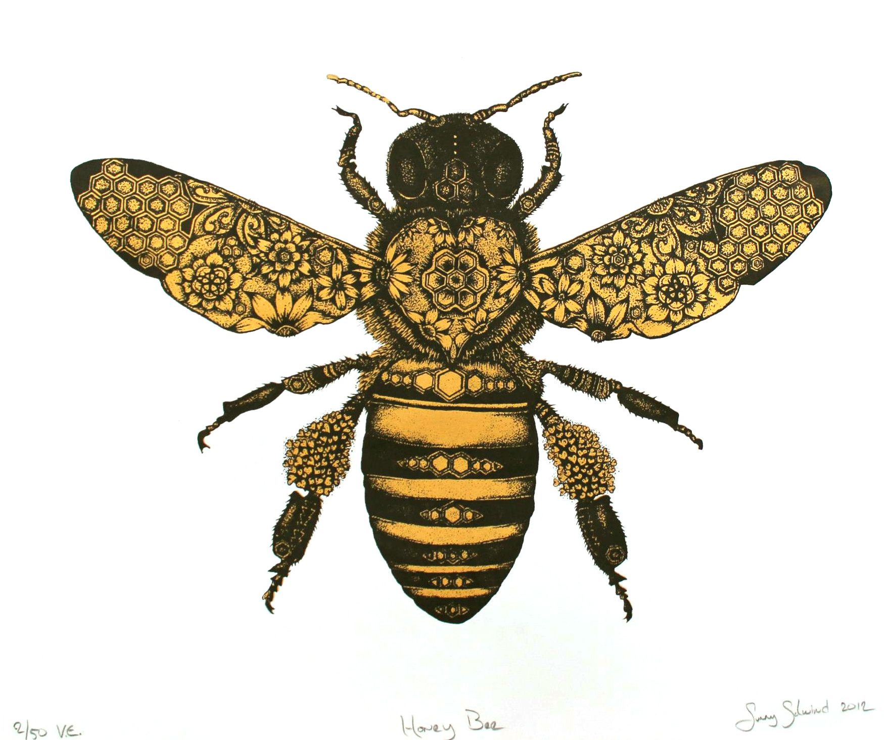 1749x1465 Honey Bee Art