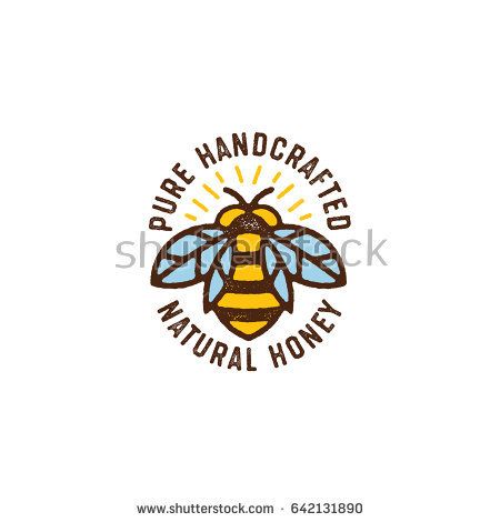 450x470 Honey Bee Hand Drawn Textured Vector Illustration Linear Style