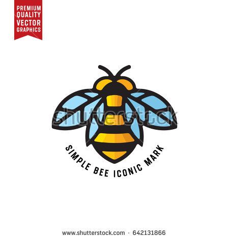 450x470 Honey Bee Linear Vector Illustration Vintage Bee Icon Projects