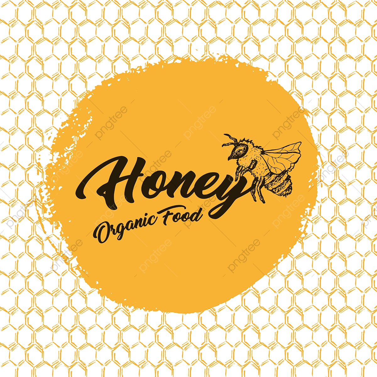 1200x1200 Honey Bee Sketch Logo Design With Honeycomb Pattern Vintage, Bee
