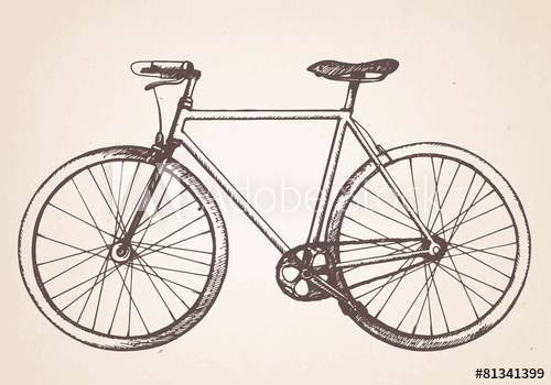 500x350 Hand Drawn Vintage Bicycle Vector