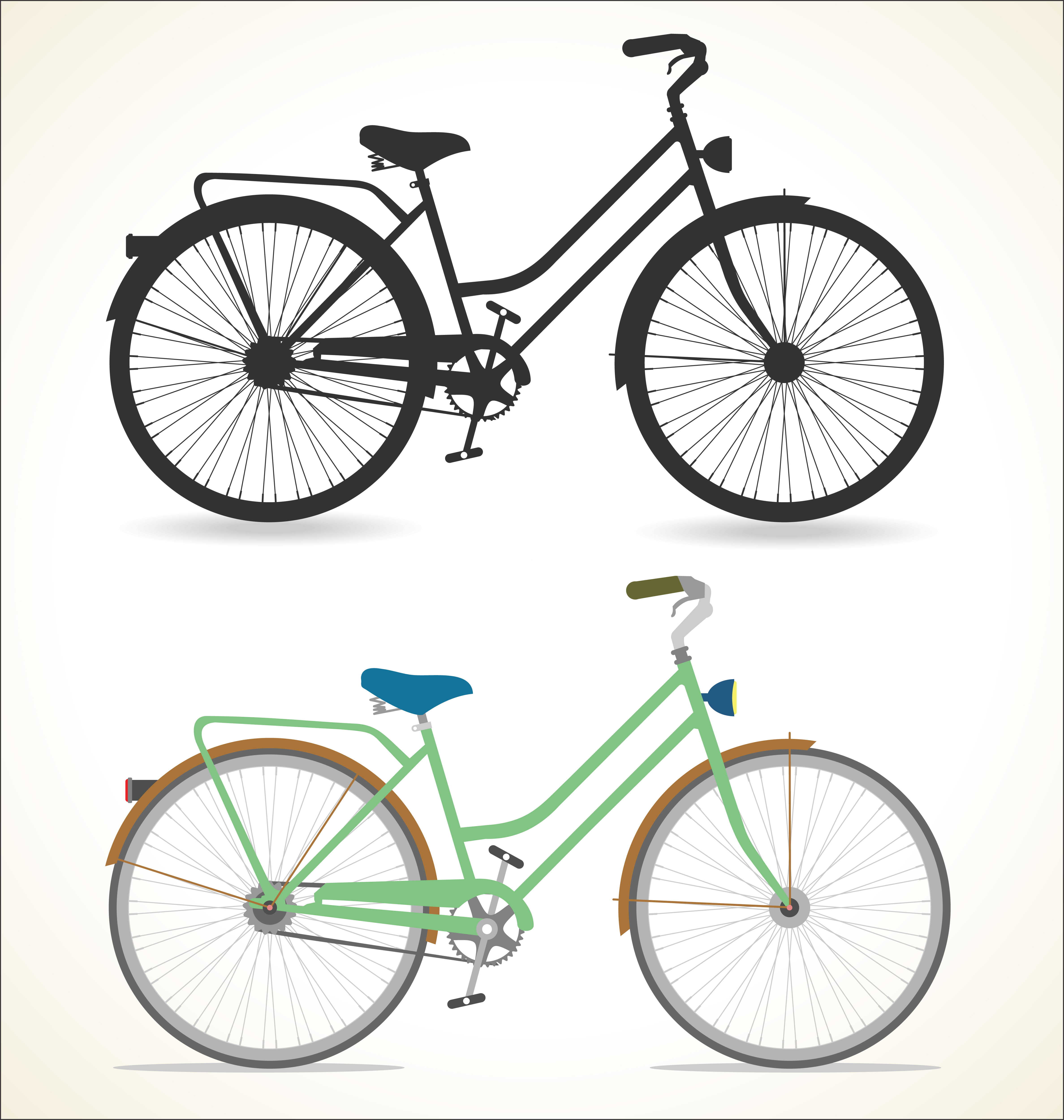 4750x5000 Retro Vintage Bicycle Isolated On White Background