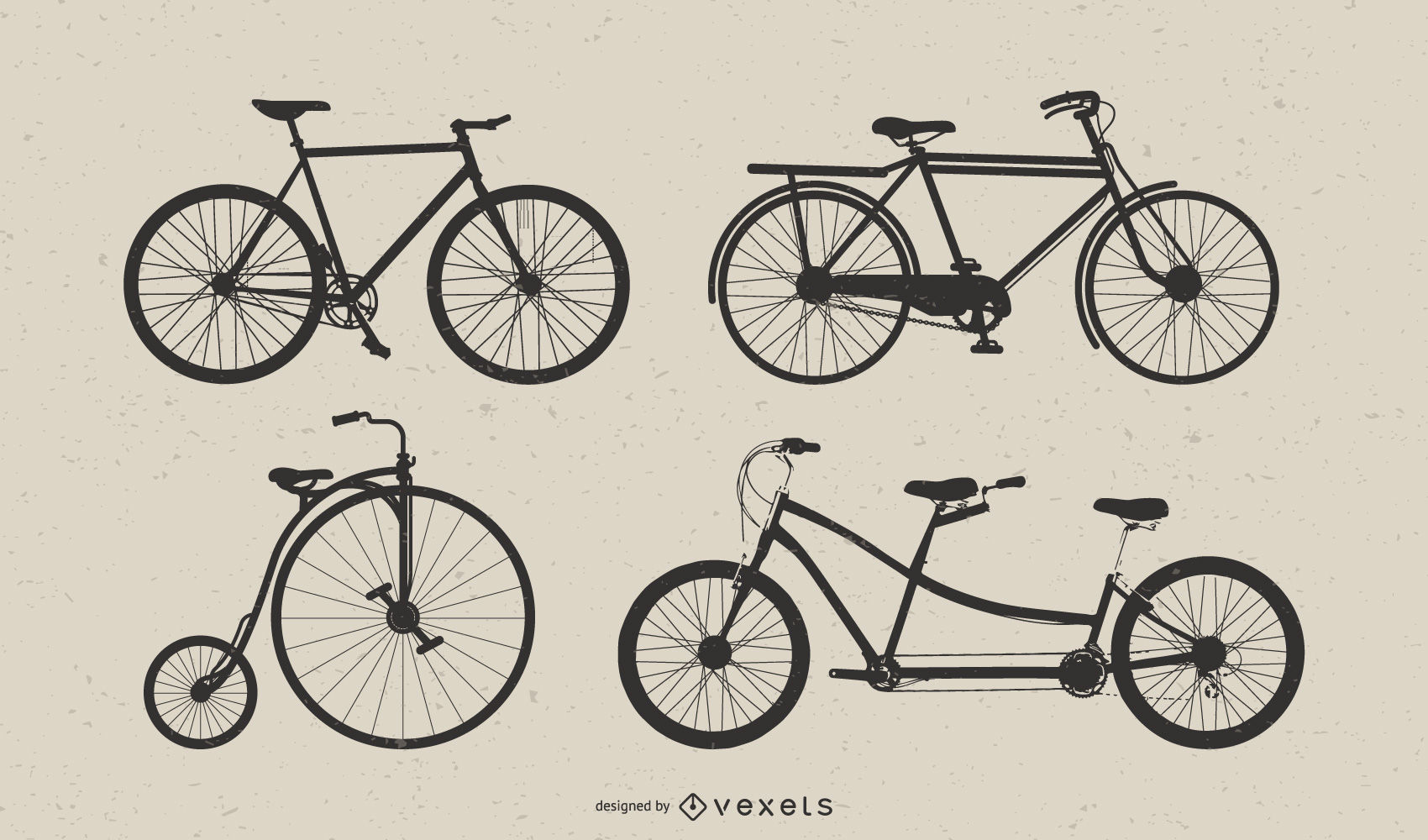 1700x1000 Vintage Bicycle Vector Art Set