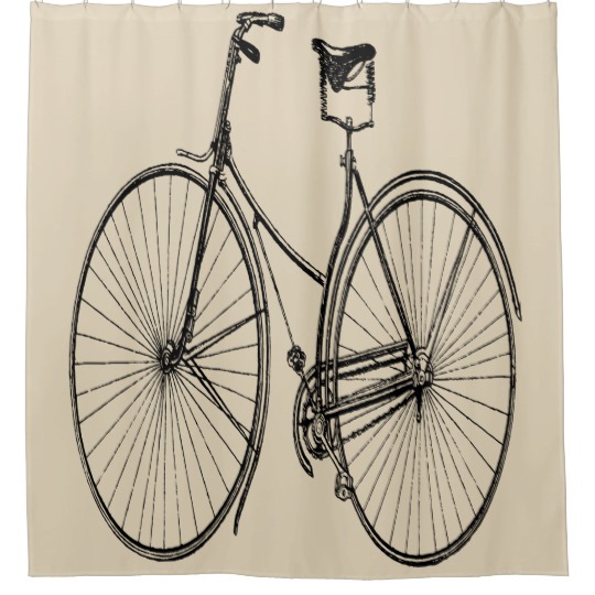 540x540 Vintage Bicycle Vector Vintage Shower Curtain