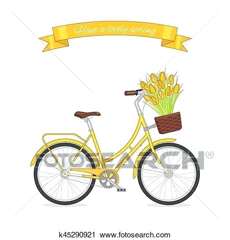 450x470 Vintage Bicycle Vector Flowers
