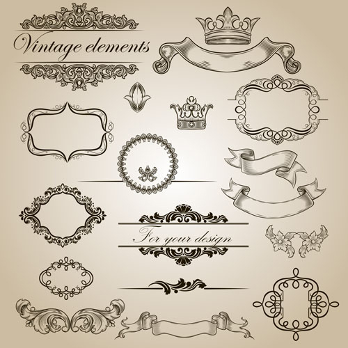 500x500 Vintage Calligraphic And Decoration Borders Vector Free Download